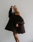 OPAL - CHOCOLATE Smock Dress
