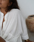 AIDEN - WHITE Buttoned Dress
