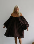 OPAL - CHOCOLATE Smock Dress