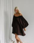 OPAL - CHOCOLATE Smock Dress