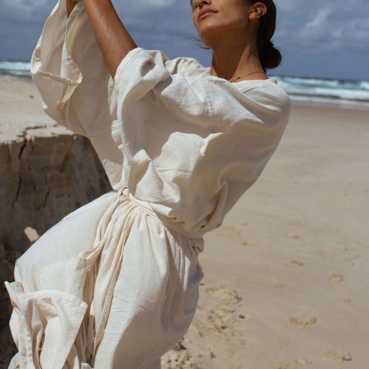 PETA - LONG Cape in Butter Milk