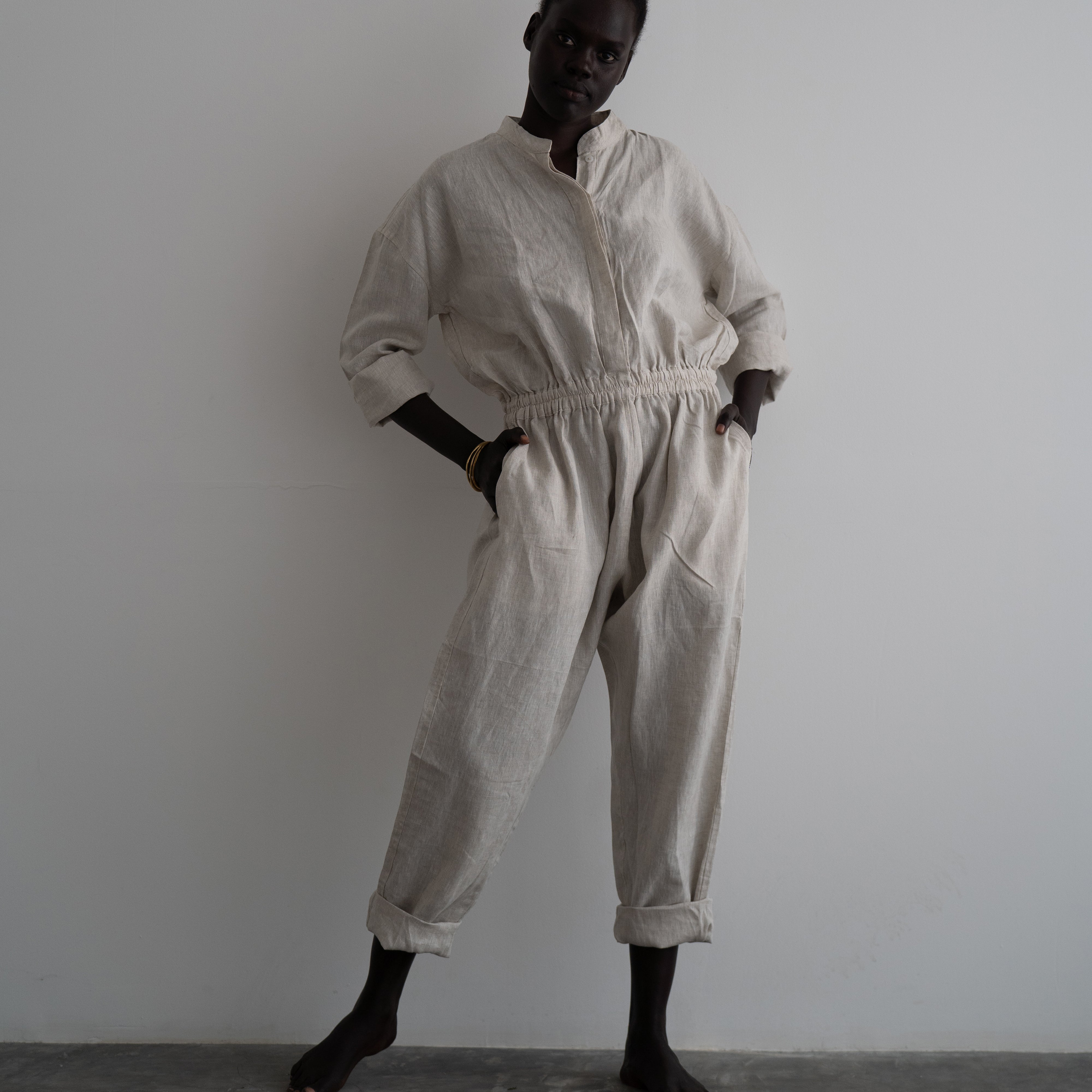 YANG - NATURAL Linen Jumpsuit