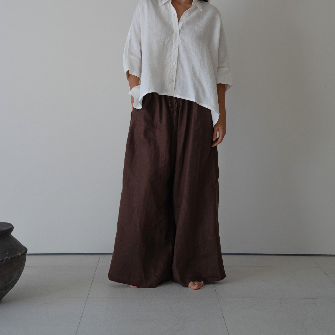 EZRA - Chocolate Linen Pant