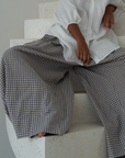 YOLLIE - Linen Gingham Voluminous Pant