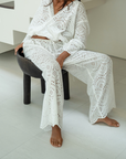 CELESTE - WHITE Broderie Pants