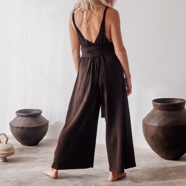 MILLIE - CHOCOLATE Knit Jumpsuit