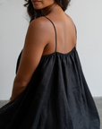 PIA MINI - BLACK Linen Dress