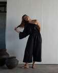 ATHENA - BLACK Linen Jumpsuit