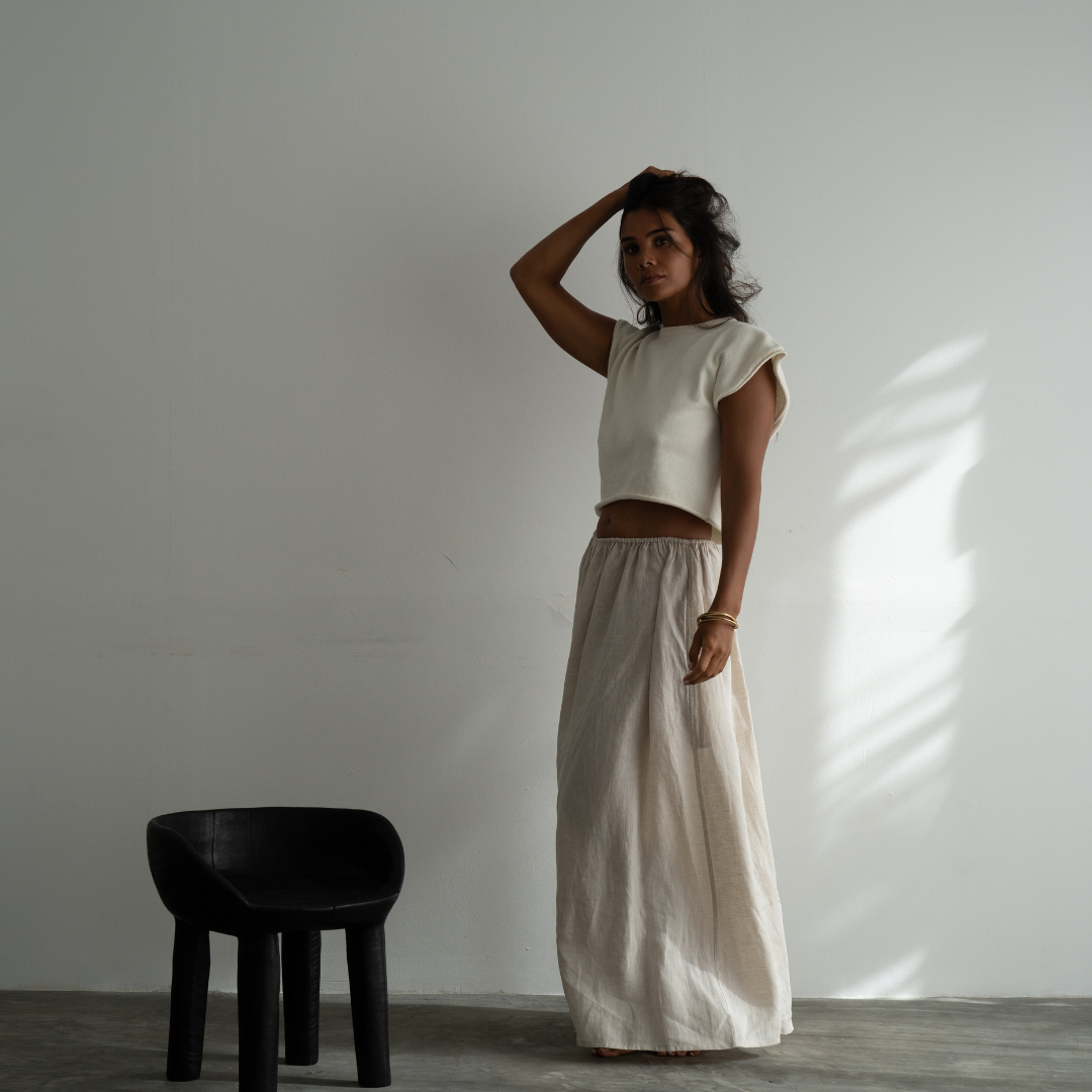 RAE - NATURAL Linen Skirt