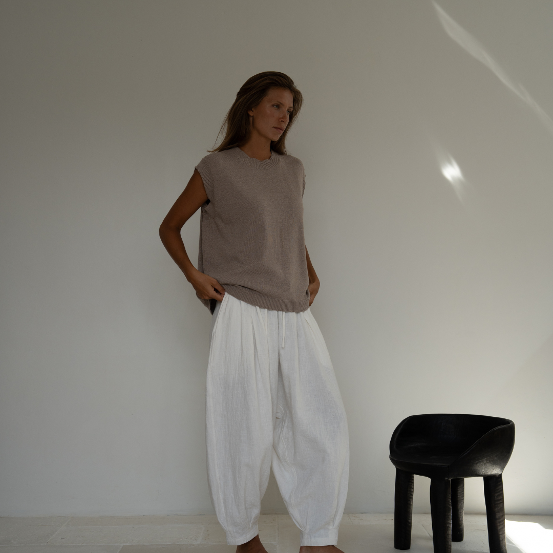 EDITH - FAWN Knit Vest
