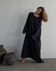 ASTRID - BLACK Crinkle Dolam Sleeve Maxi