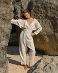 AD - NATURAL Linen Jumpsuit