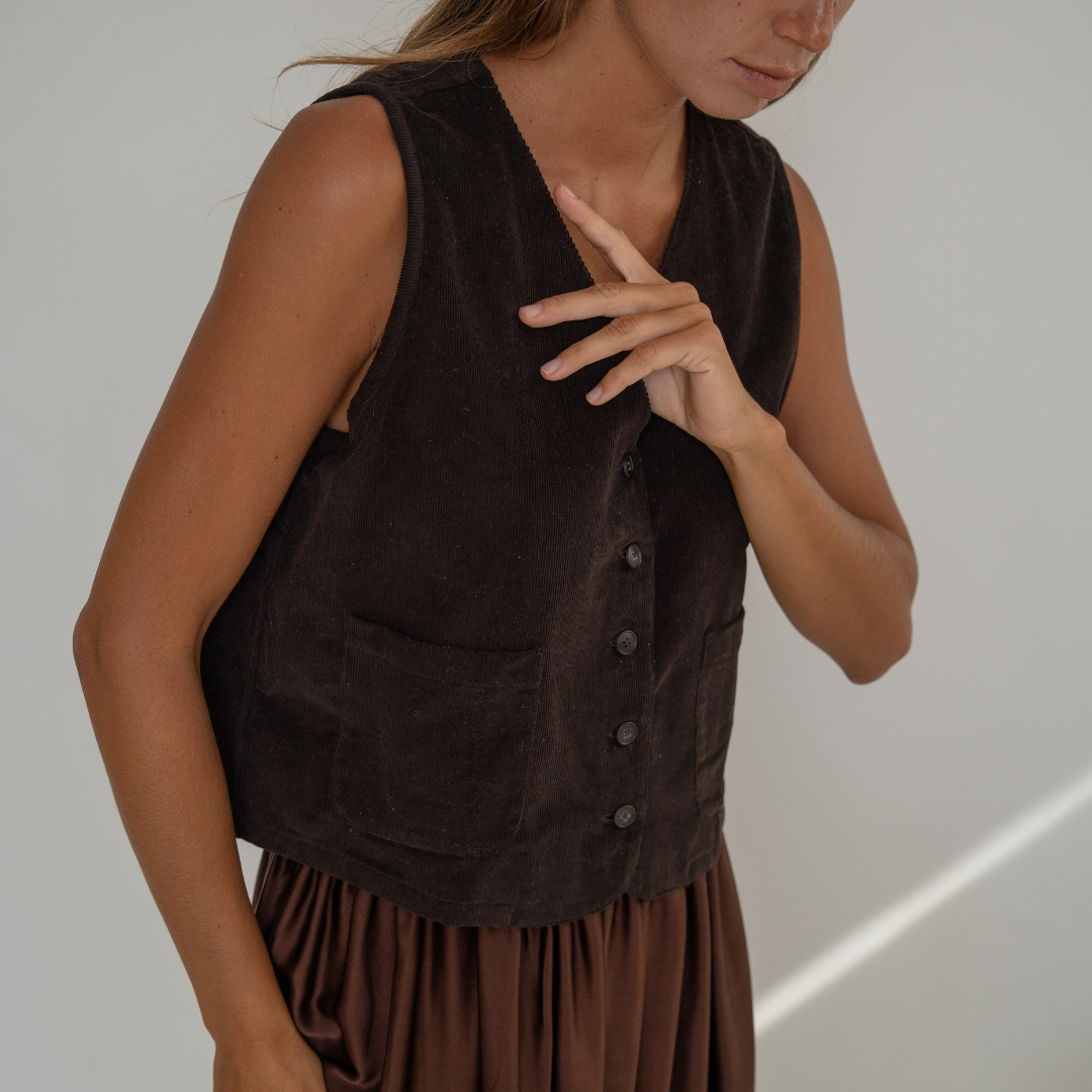 ANOUK - CHOCOLATE Corduroy Vest