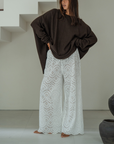 CELESTE - WHITE Broderie Pants