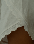 FLEUR - WHITE Ramie Scalloped Short