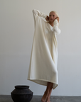 VADA - CREAM Volume Knit Dress