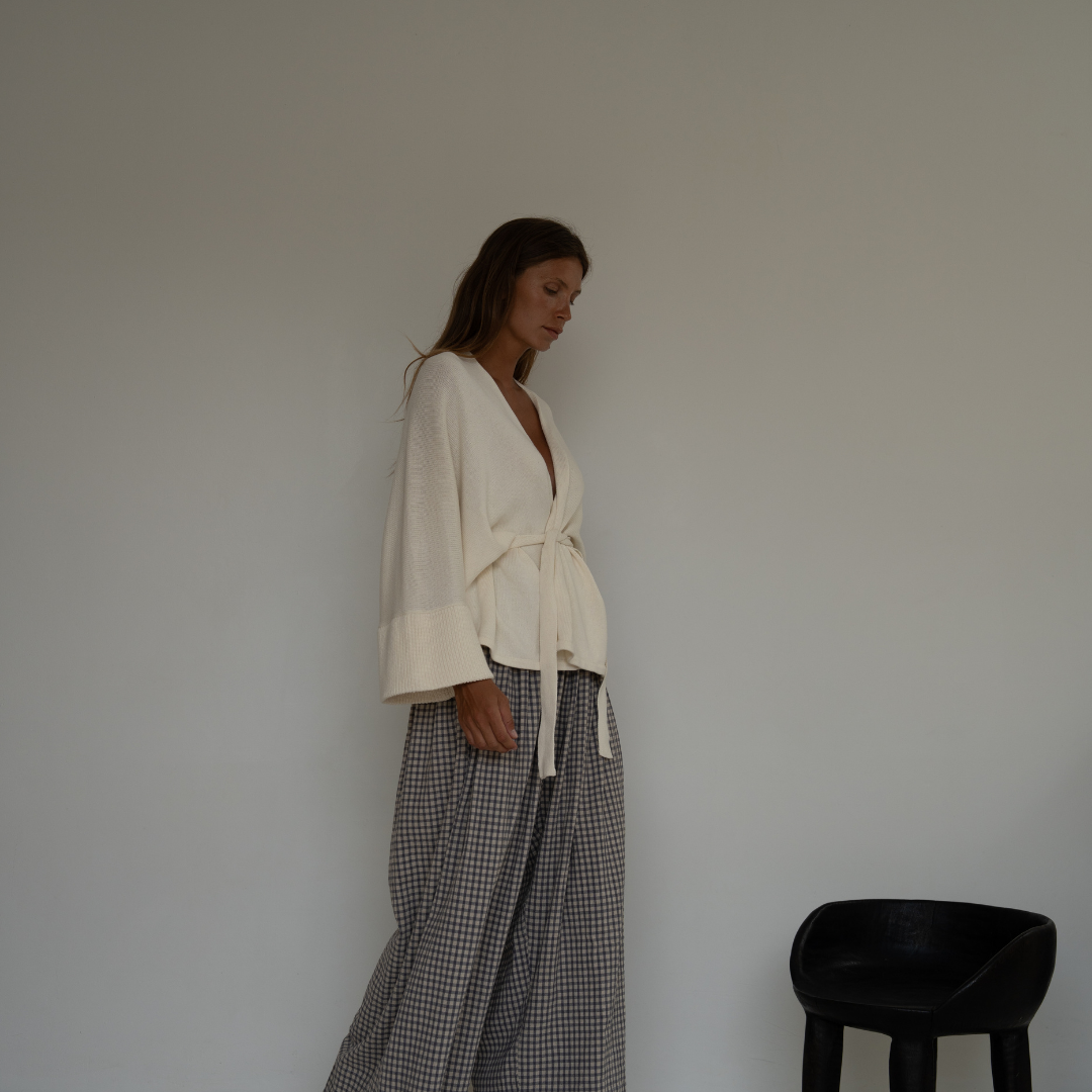 MARK - CREAM Knit Wrap Cardigan