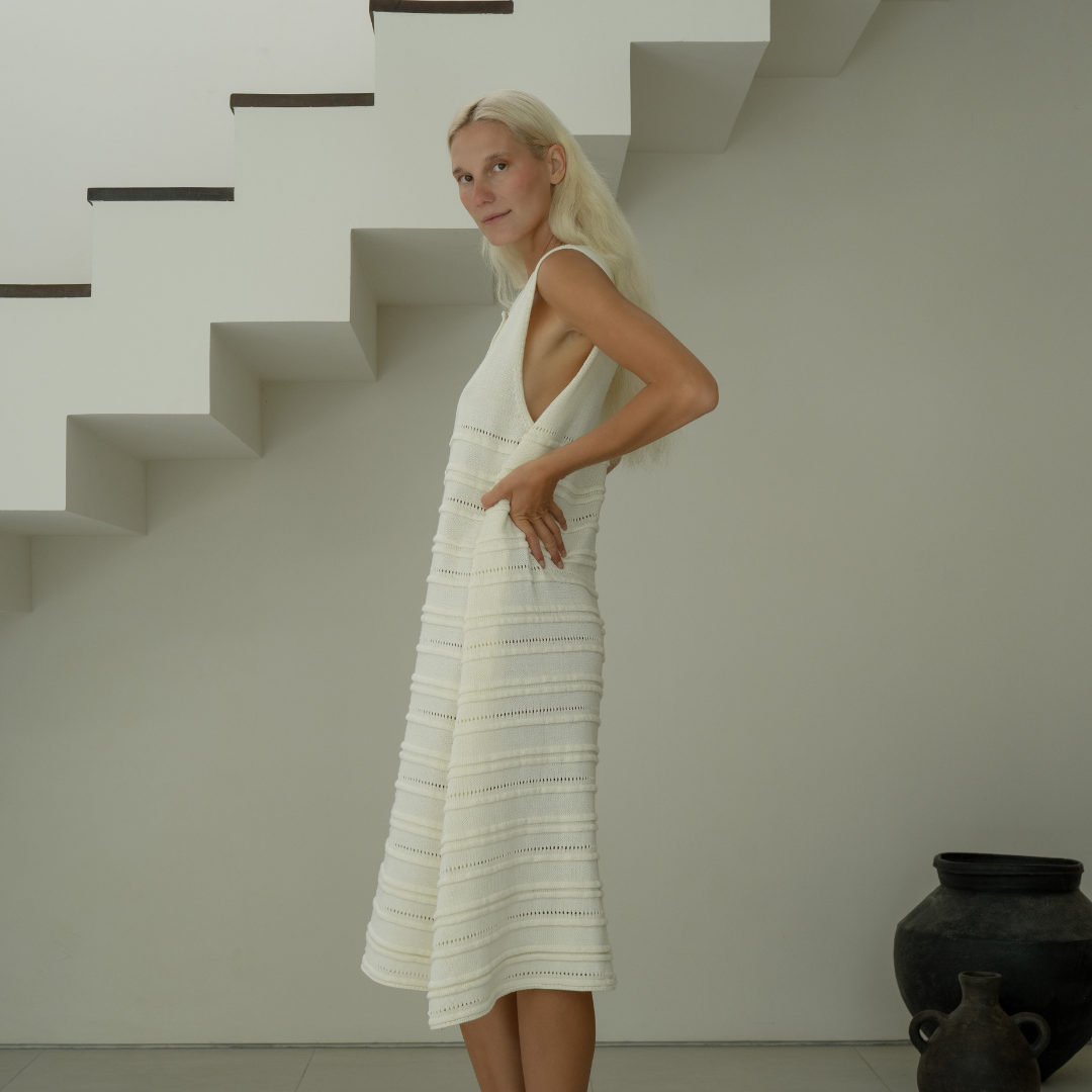 ADELE MIDI - CREAM Knit Dress