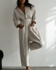 IRIS - NATURAL Linen Jumpsuit