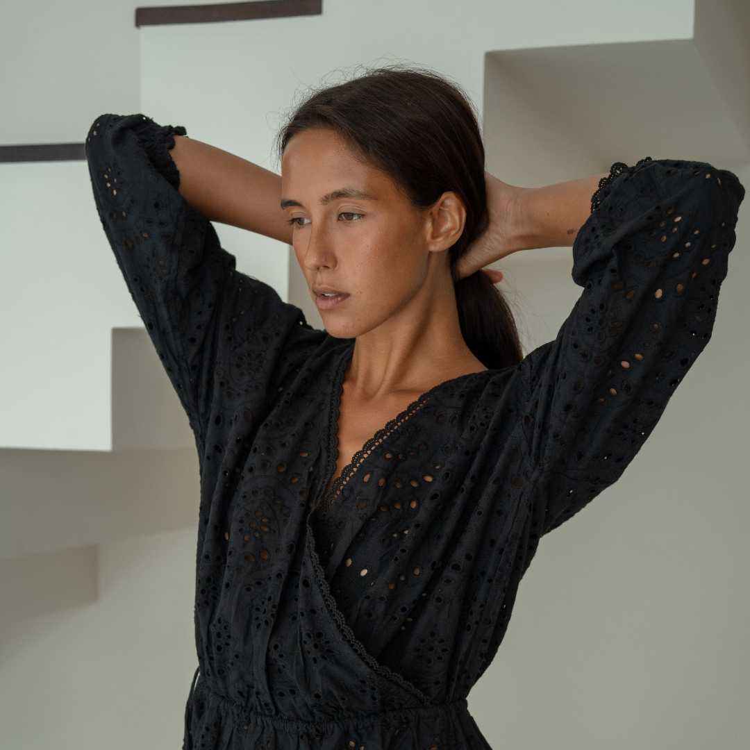 FLORENCE - BLACK Broderie Dress