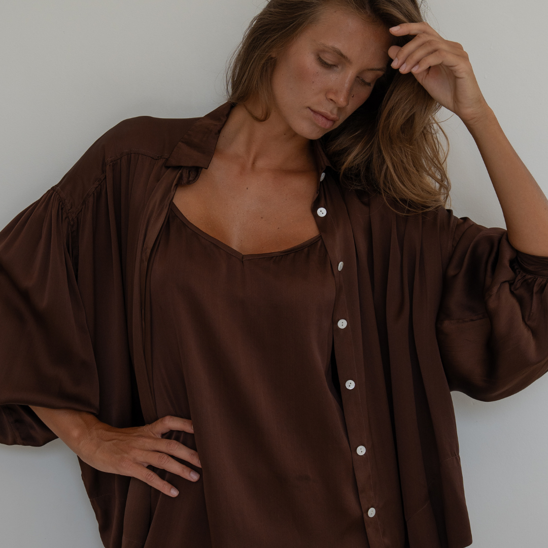 CAMILLE - BURGUNDY Mulberry Silk Slip