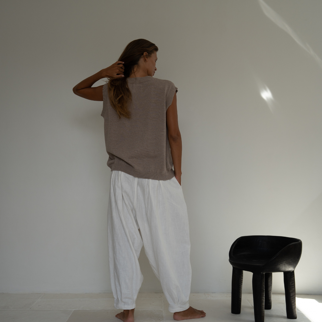EDITH - FAWN Knit Vest