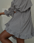 Pre-Order OPAL - Linen Gingham Smock Dress