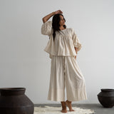 JULIAN - Ochre Check Blouse