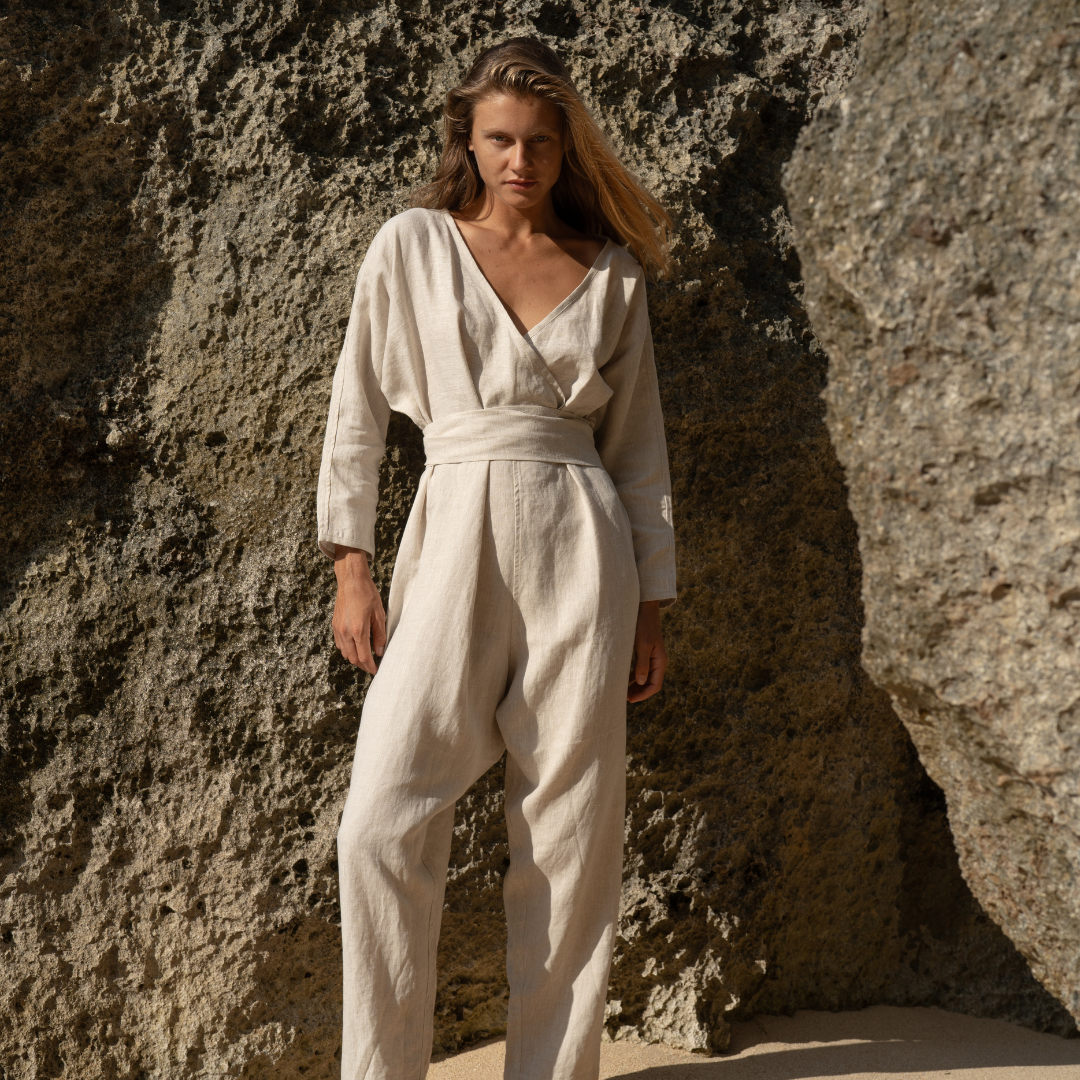 AD - NATURAL Linen Jumpsuit