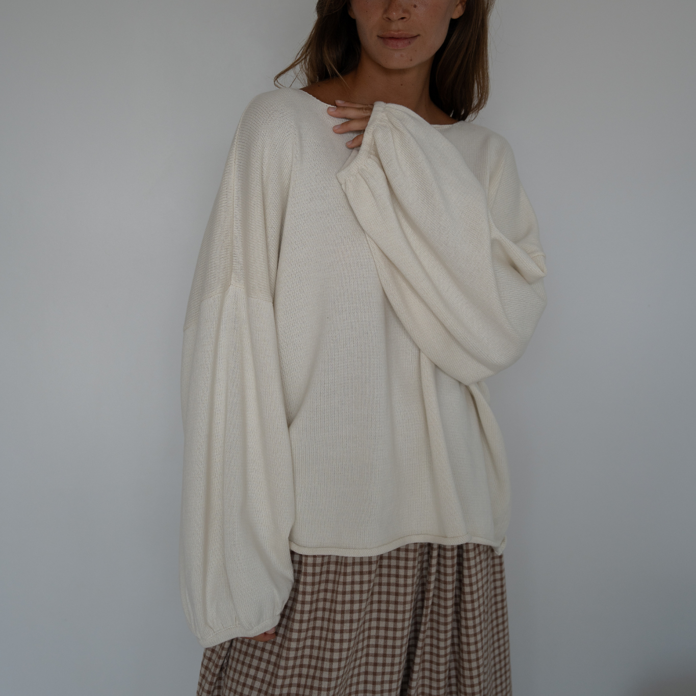 ADELINE - Cream Knit Sweater