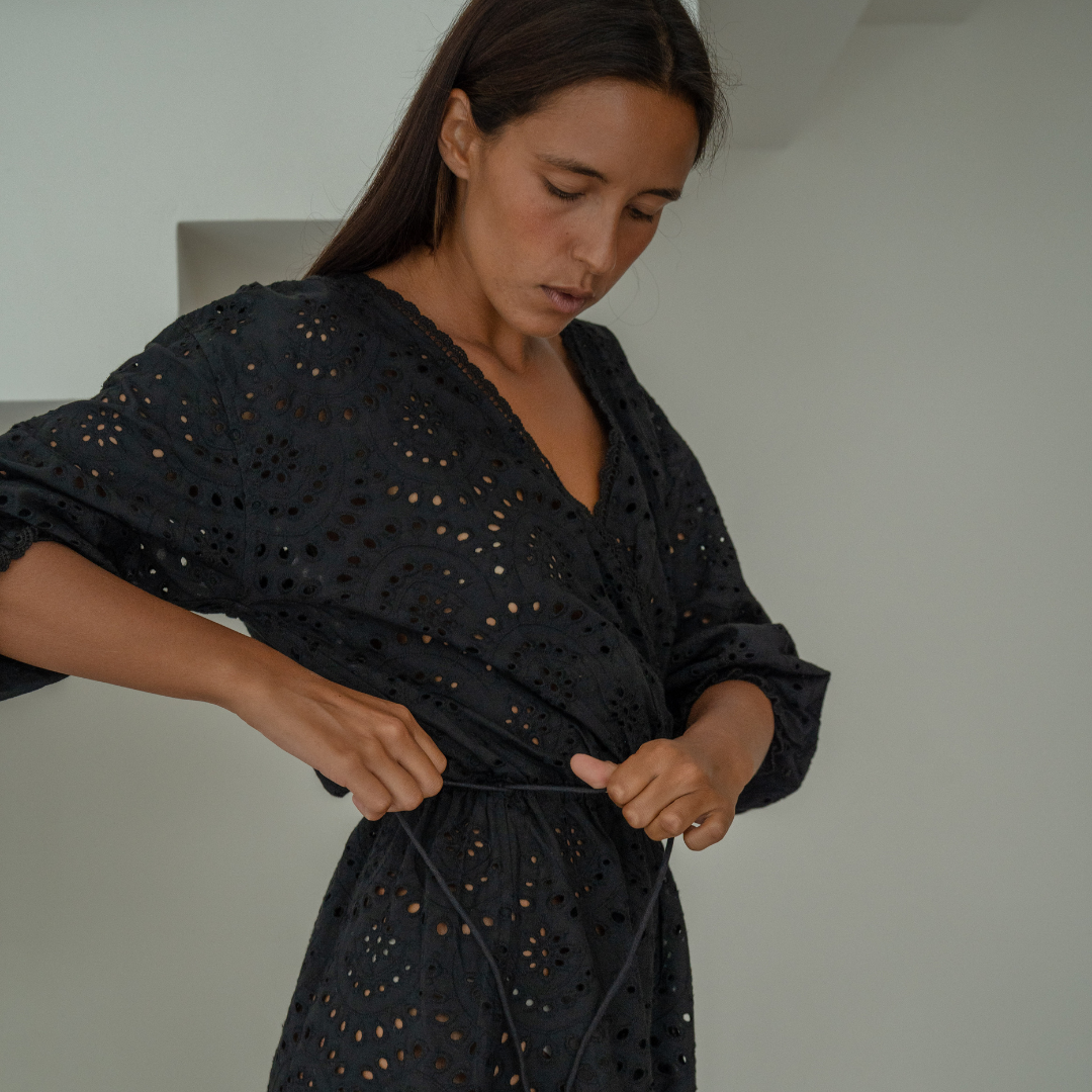 FLORENCE - BLACK Broderie Dress