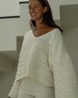 ALMA - CREAM Textured Knit Sweater
