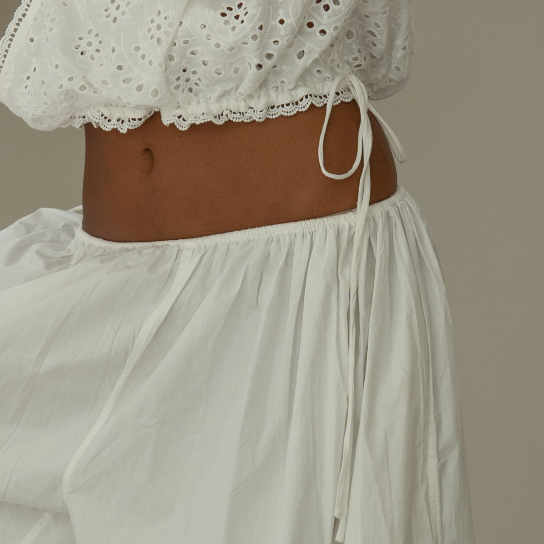 HUME Poplin Volume Pant - WHITE