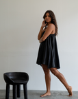 PIA MINI - BLACK Linen Dress