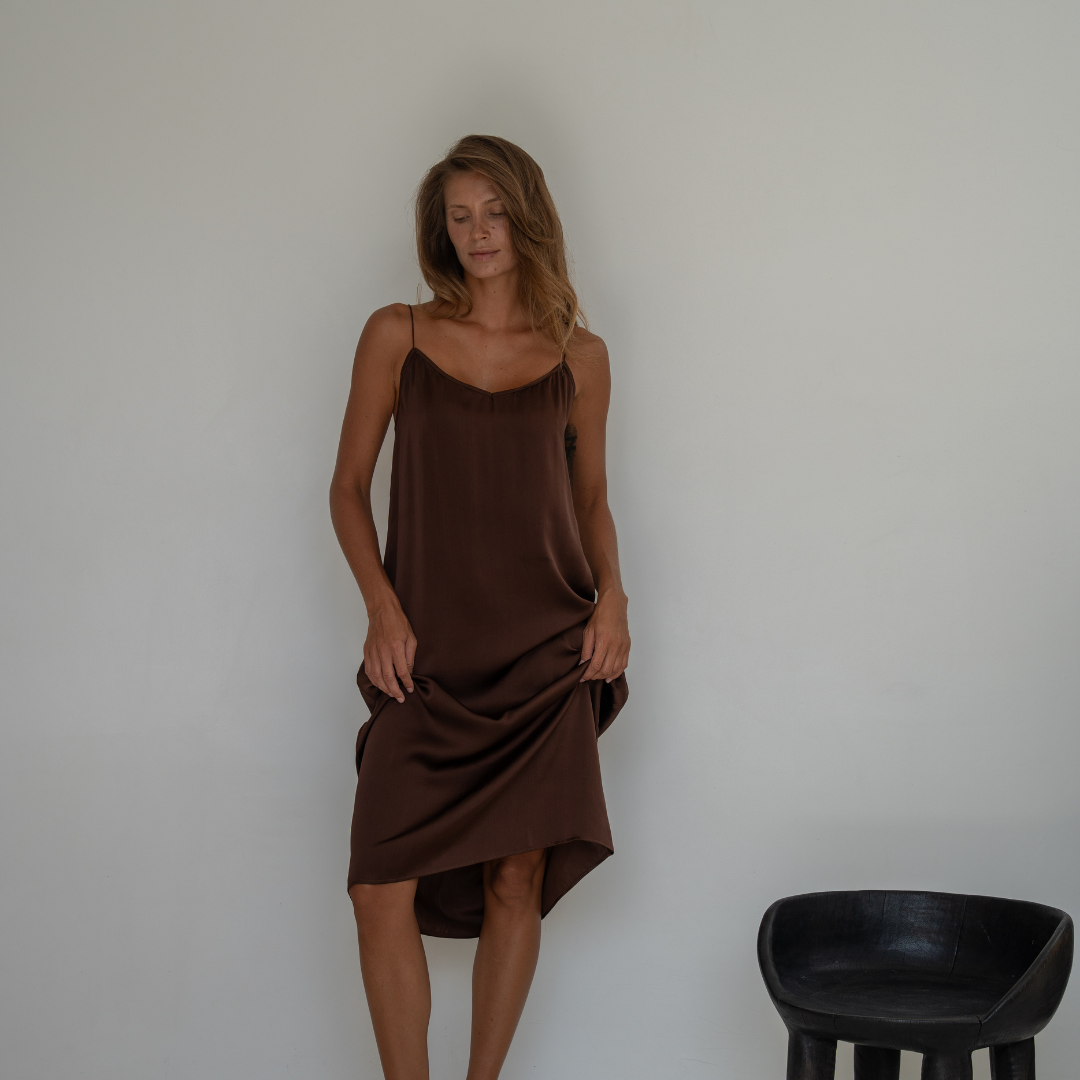 CAMILLE - BURGUNDY Mulberry Silk Slip