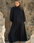 ELEANOR - BLACK Collared Maxi Dress