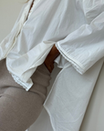 PRE-ORDER POPLIN - WHITE Lace Trim Shirt