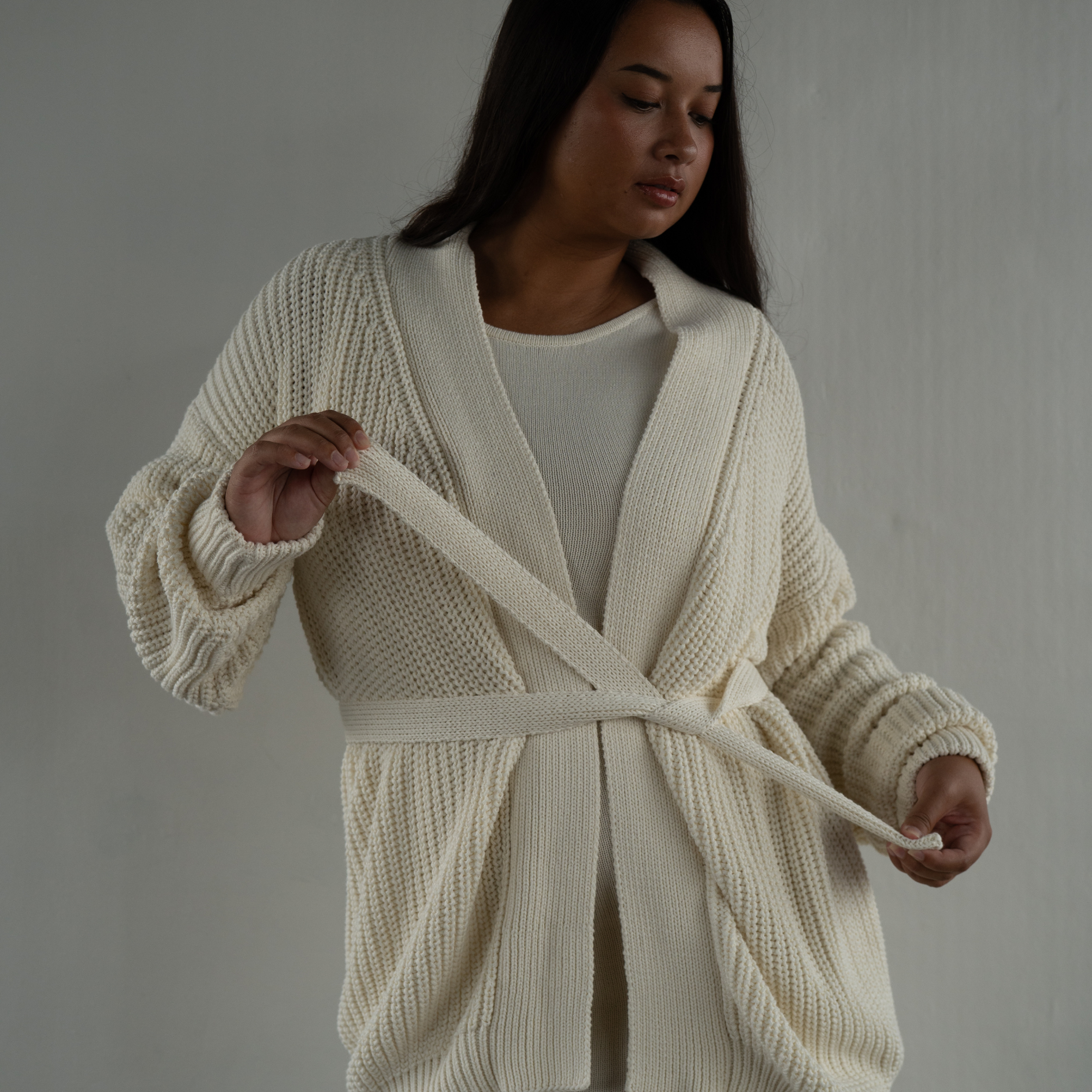 TOMMY - Cream Fisherman&#39;s Rib Cardigan