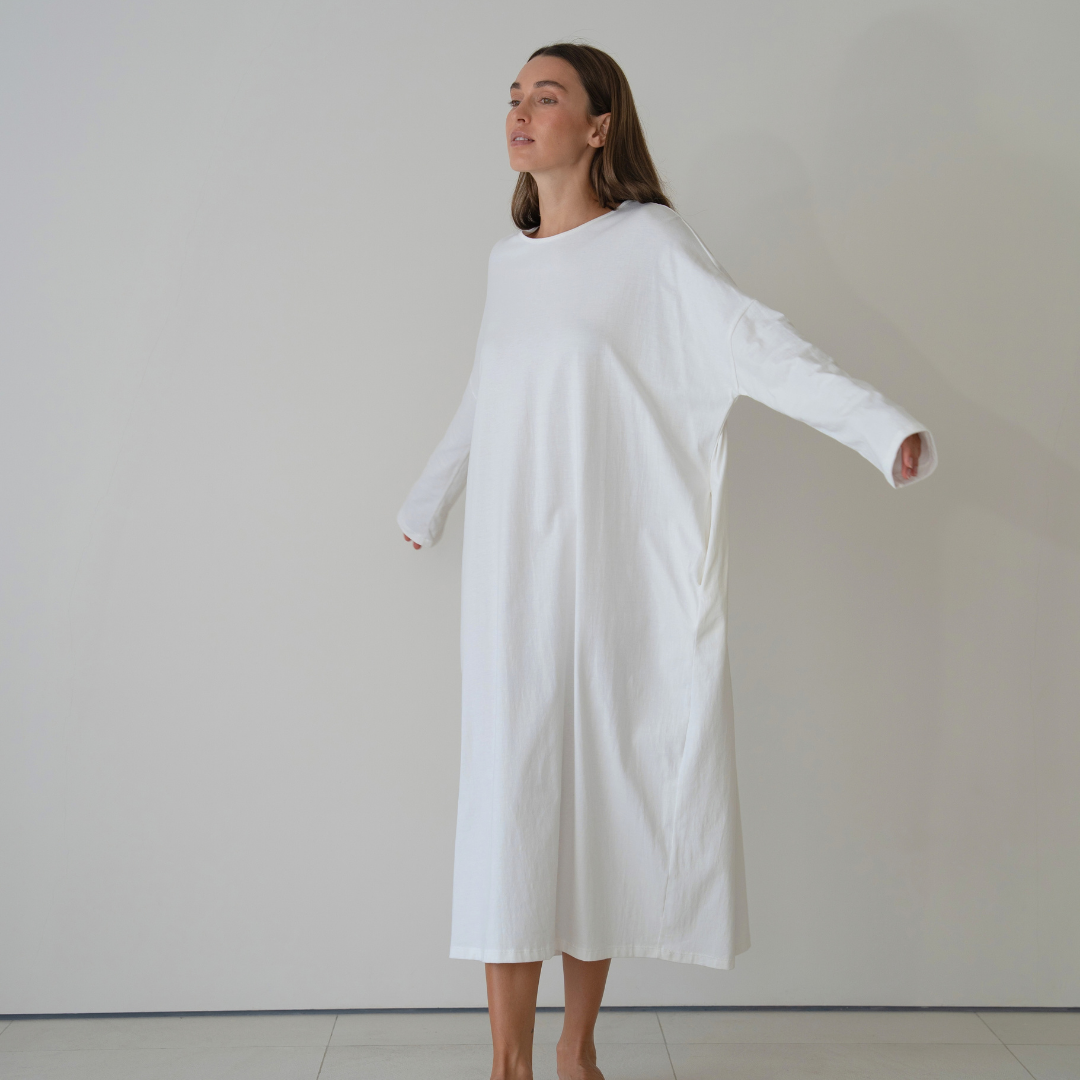 JANE - WHITE Jersey Dress