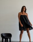 PIA MINI - BLACK Linen Dress