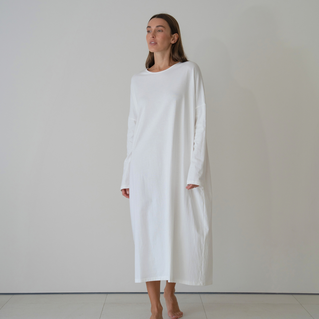 JANE - WHITE Jersey Dress