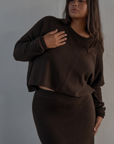 NIAS - CHOCOLATE Crop Sweater