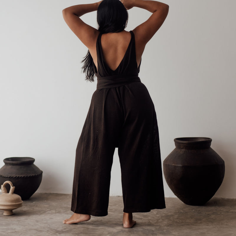 MILLIE - CHOCOLATE Knit Jumpsuit