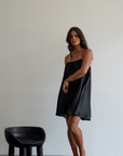 PIA MINI - BLACK Linen Dress