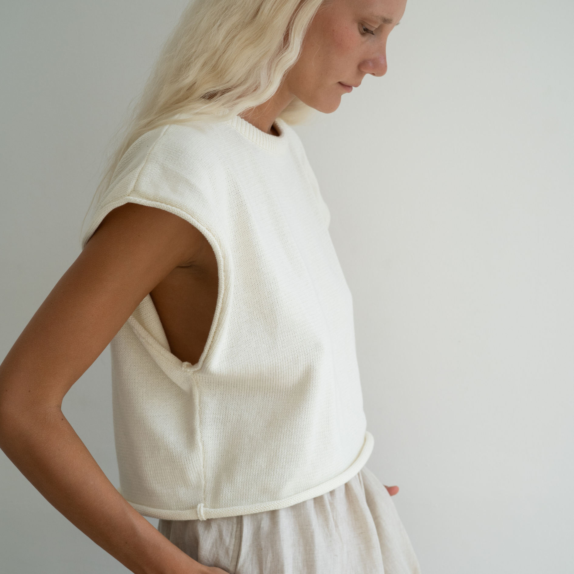 NORA- Cream Knit Vest