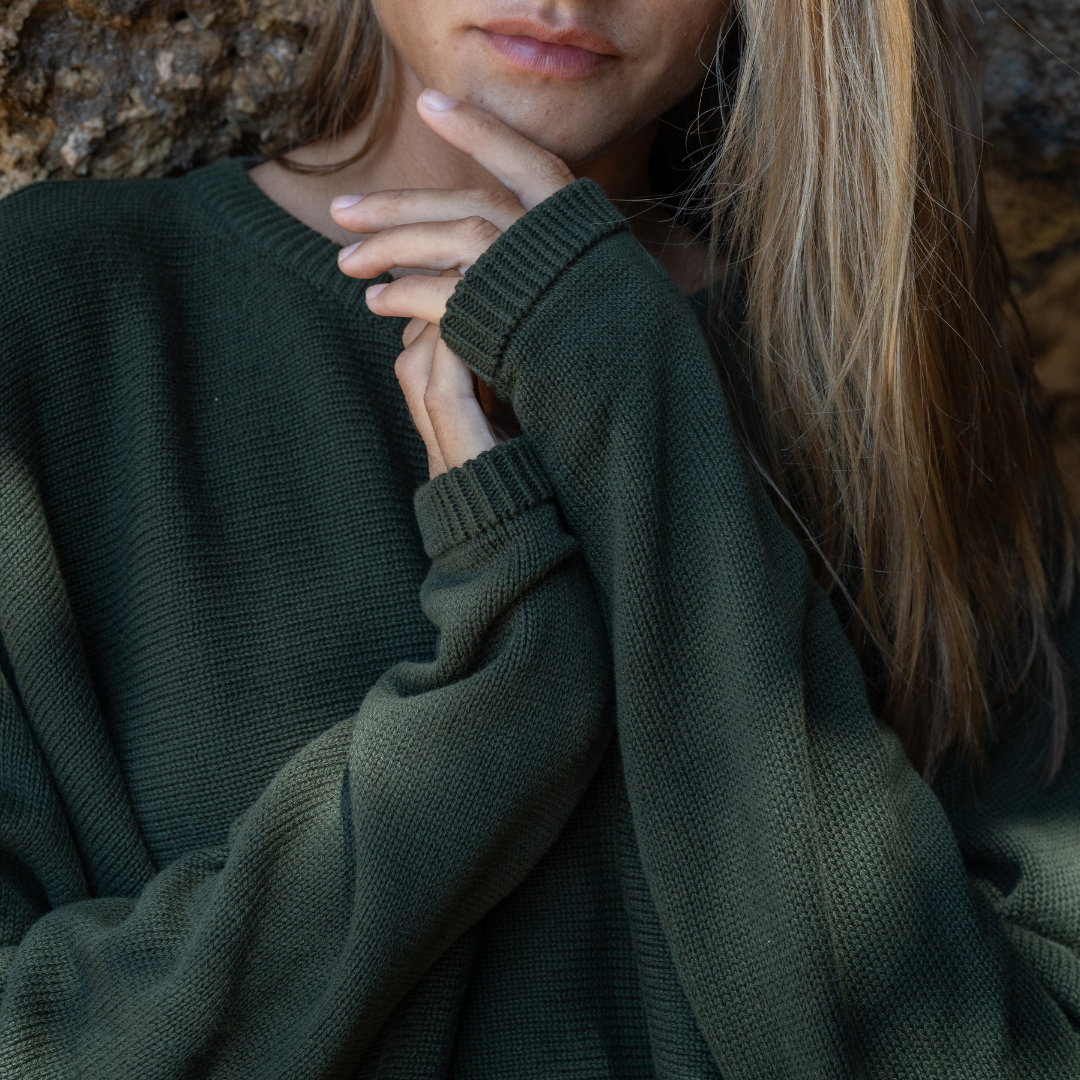 NIAMH - OLIVE Oversized Knit Sweater