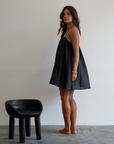 PIA MINI - BLACK Linen Dress