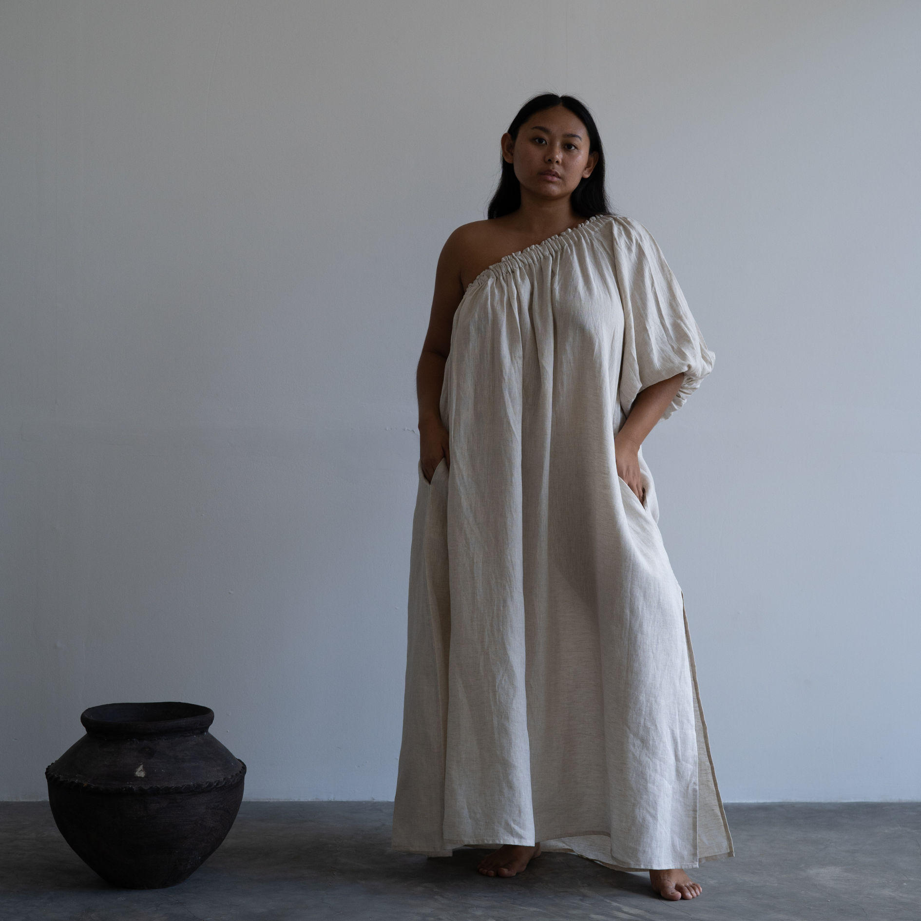 odette linen dress Linen dress Odette L / Dark blue