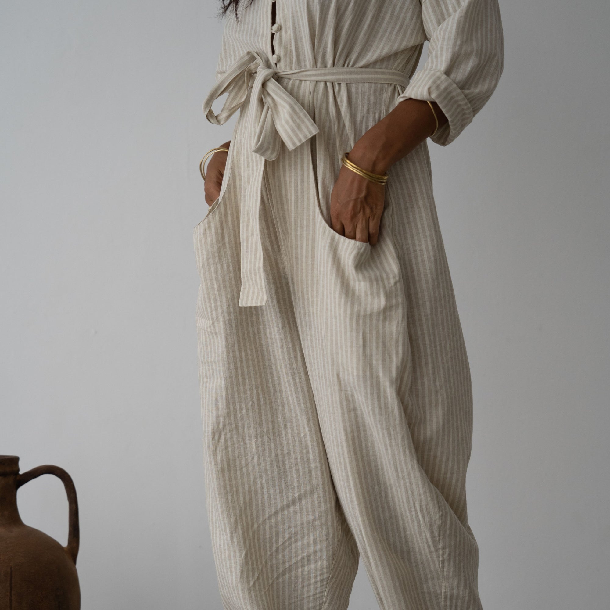 IRIS - Organic Pinstripe Jumpsuit