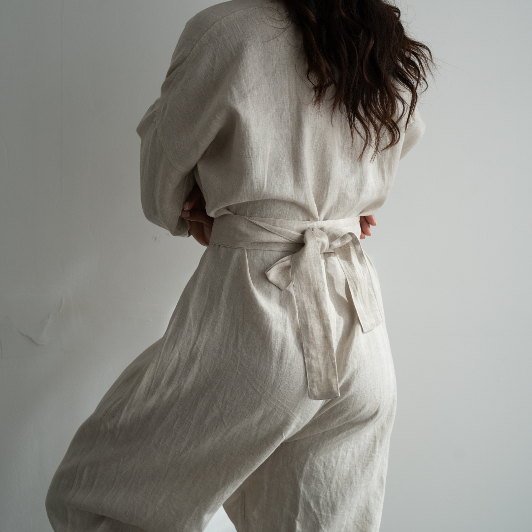 IRIS - NATURAL Linen Jumpsuit